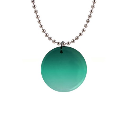 Biscay Green Gradient Ombre 1  Button Necklace from ArtsNow.com Front