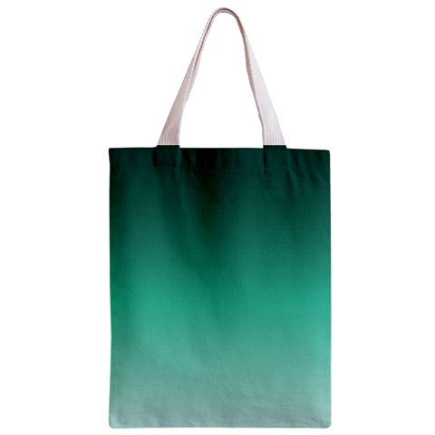 Biscay Green Gradient Ombre Zipper Classic Tote Bag from ArtsNow.com Front