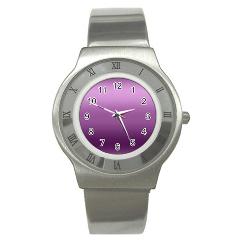 Purple Gradient Ombre Stainless Steel Watch from ArtsNow.com Front