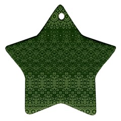 Boho Fern Green Pattern Star Ornament (Two Sides) from ArtsNow.com Front