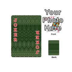 Boho Fern Green Pattern Playing Cards 54 Designs (Mini) from ArtsNow.com Front - Joker2