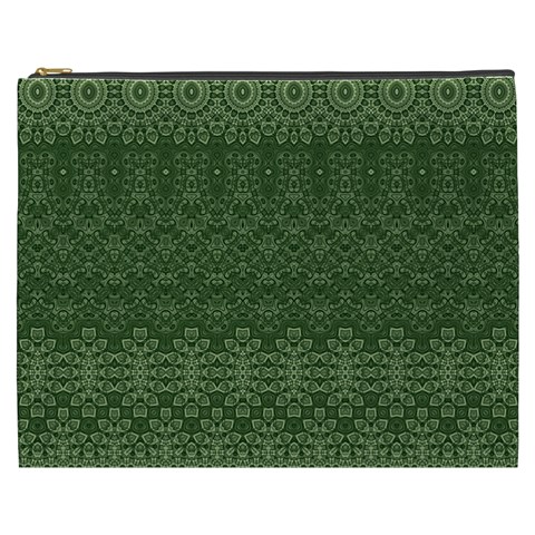 Boho Fern Green Pattern Cosmetic Bag (XXXL) from ArtsNow.com Front