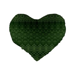 Boho Fern Green Pattern Standard 16  Premium Heart Shape Cushions from ArtsNow.com Back
