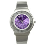 Purple Abstract Art Stainless Steel Watch