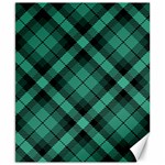 Biscay Green Black Plaid Canvas 8  x 10 