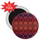 Boho Light Brown Blue Pattern 2.25  Magnets (10 pack) 