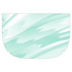 Biscay Green White Feathered Swoosh Makeup Case (Small) from ArtsNow.com Side Right