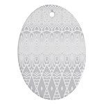 Boho White Wedding Pattern Ornament (Oval)
