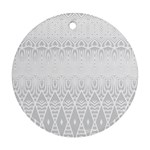 Boho White Wedding Pattern Round Ornament (Two Sides)