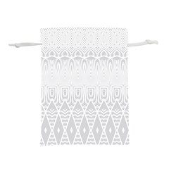 Boho White Wedding Pattern Lightweight Drawstring Pouch (L) from ArtsNow.com Front