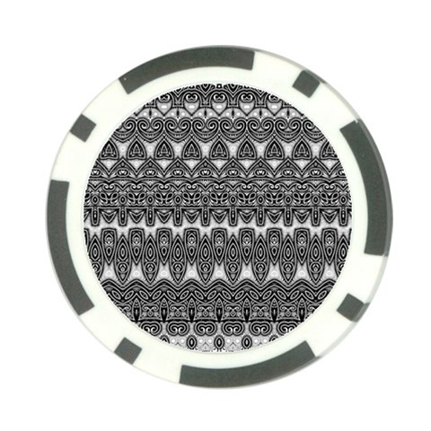 Boho Black and White Pattern Poker Chip Card Guard (10 pack) from ArtsNow.com Front
