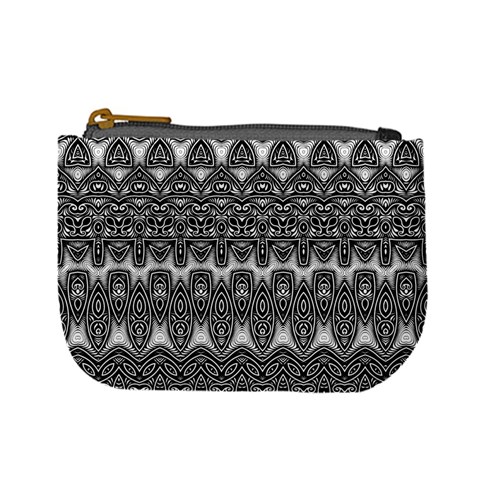 Boho Black and White Pattern Mini Coin Purse from ArtsNow.com Front