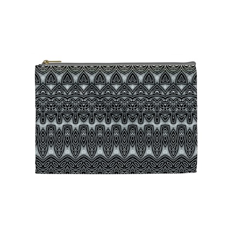Boho Black and White Pattern Cosmetic Bag (Medium) from ArtsNow.com Front