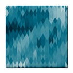 Cerulean Blue Geometric Patterns Tile Coaster