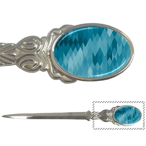 Cerulean Blue Geometric Patterns Letter Opener from ArtsNow.com Front