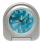 Cerulean Blue Geometric Patterns Travel Alarm Clock