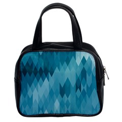Cerulean Blue Geometric Patterns Classic Handbag (Two Sides) from ArtsNow.com Front