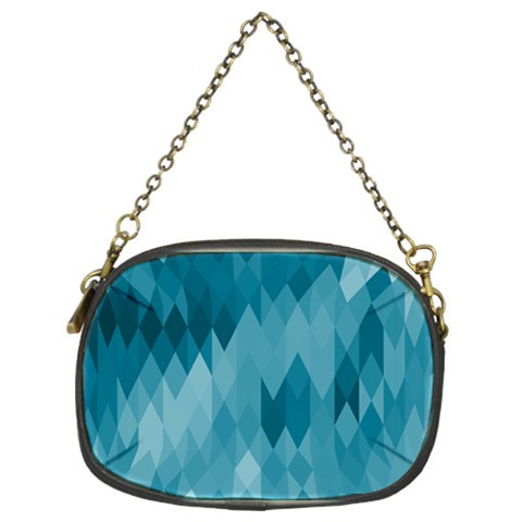 Cerulean Blue Geometric Patterns Chain Purse (Two Sides) from ArtsNow.com Front