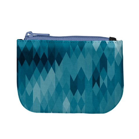 Cerulean Blue Geometric Patterns Mini Coin Purse from ArtsNow.com Front