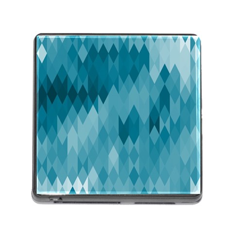 Cerulean Blue Geometric Patterns Memory Card Reader (Square 5 Slot) from ArtsNow.com Front