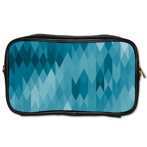 Cerulean Blue Geometric Patterns Toiletries Bag (One Side) from ArtsNow.com Front