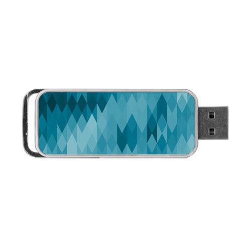 Cerulean Blue Geometric Patterns Portable USB Flash (One Side) from ArtsNow.com Front