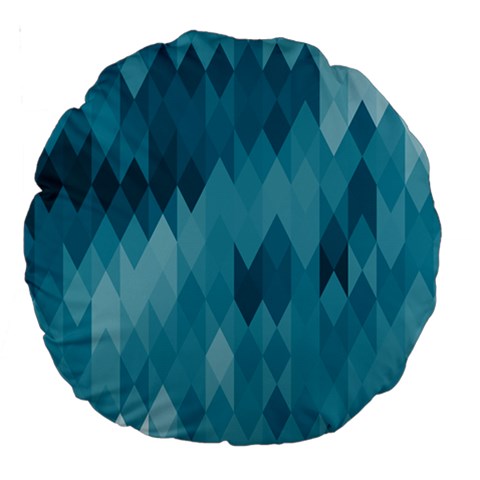 Cerulean Blue Geometric Patterns Large 18  Premium Round Cushions from ArtsNow.com Front