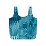 Cerulean Blue Geometric Patterns Full Print Recycle Bag (S)