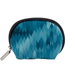 Cerulean Blue Geometric Patterns Accessory Pouch (Small)
