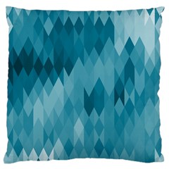 Cerulean Blue Geometric Patterns Standard Flano Cushion Case (Two Sides) from ArtsNow.com Back