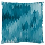 Cerulean Blue Geometric Patterns Large Flano Cushion Case (Two Sides)