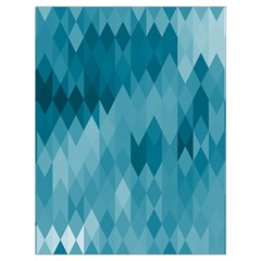 Cerulean Blue Geometric Patterns Drawstring Bag (Large) from ArtsNow.com Back