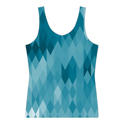 Cerulean Blue Geometric Patterns Sport Tank Top  from ArtsNow.com Front