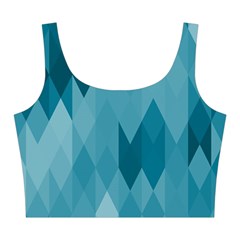 Cerulean Blue Geometric Patterns Midi Sleeveless Dress from ArtsNow.com Top Front