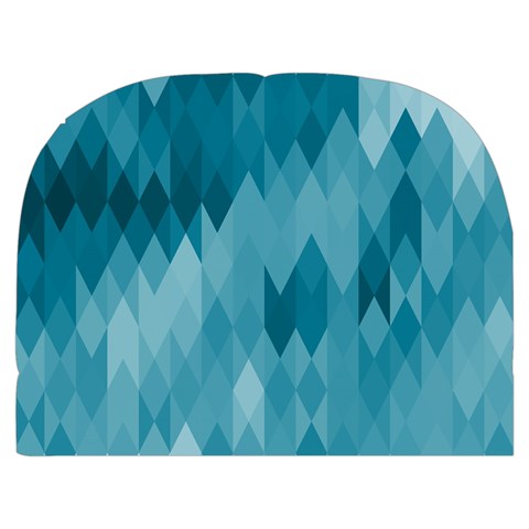 Cerulean Blue Geometric Patterns Makeup Case (Medium) from ArtsNow.com Front