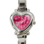 Blush Pink Geometric Pattern Heart Italian Charm Watch