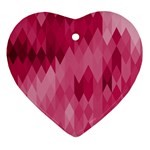 Blush Pink Geometric Pattern Heart Ornament (Two Sides)