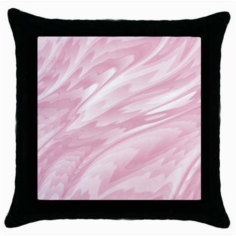 Pastel Pink Feathered Pattern Throw Pillow Case (Black) from ArtsNow.com Front