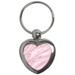 Pastel Pink Feathered Pattern Key Chain (Heart)