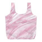 Pastel Pink Feathered Pattern Full Print Recycle Bag (L)