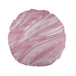 Pastel Pink Feathered Pattern Standard 15  Premium Flano Round Cushions