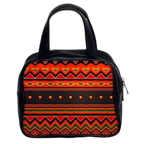 Boho Orange Tribal Pattern Classic Handbag (Two Sides) from ArtsNow.com Front