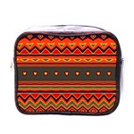 Boho Orange Tribal Pattern Mini Toiletries Bag (One Side)