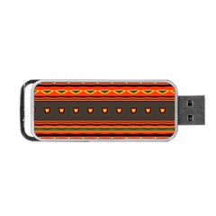Boho Orange Tribal Pattern Portable USB Flash (Two Sides) from ArtsNow.com Front