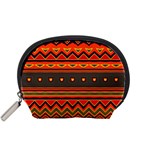 Boho Orange Tribal Pattern Accessory Pouch (Small)