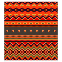 Boho Orange Tribal Pattern Drawstring Pouch (Large) from ArtsNow.com Back