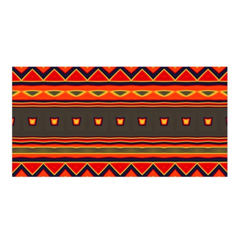 Boho Orange Tribal Pattern Satin Shawl from ArtsNow.com Front