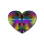 Abstract Psychedelic Pattern Rubber Coaster (Heart) 