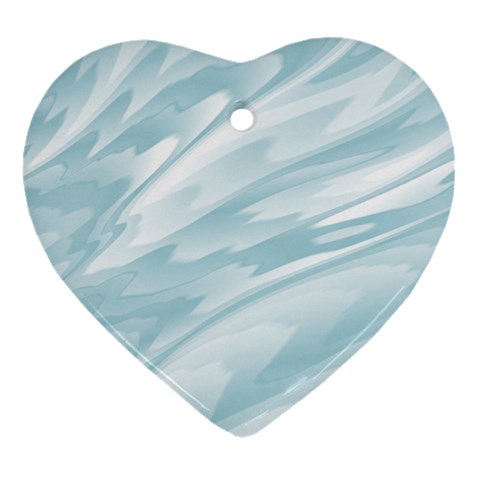 Light Blue Feathered Texture Ornament (Heart) from ArtsNow.com Front