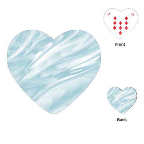 Light Blue Feathered Texture Playing Cards Single Design (Heart) from ArtsNow.com Front